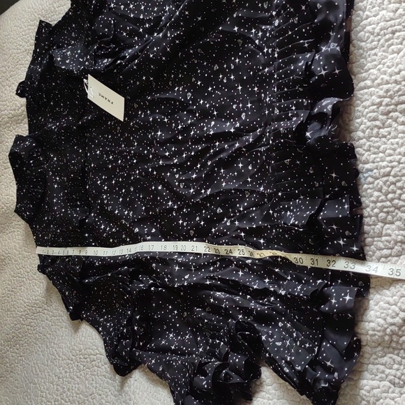 NWT Frame Large 100% Silk Celestial Star Diamond Ruffle Tiered Dress *Flawed* - Picture 5 of 16